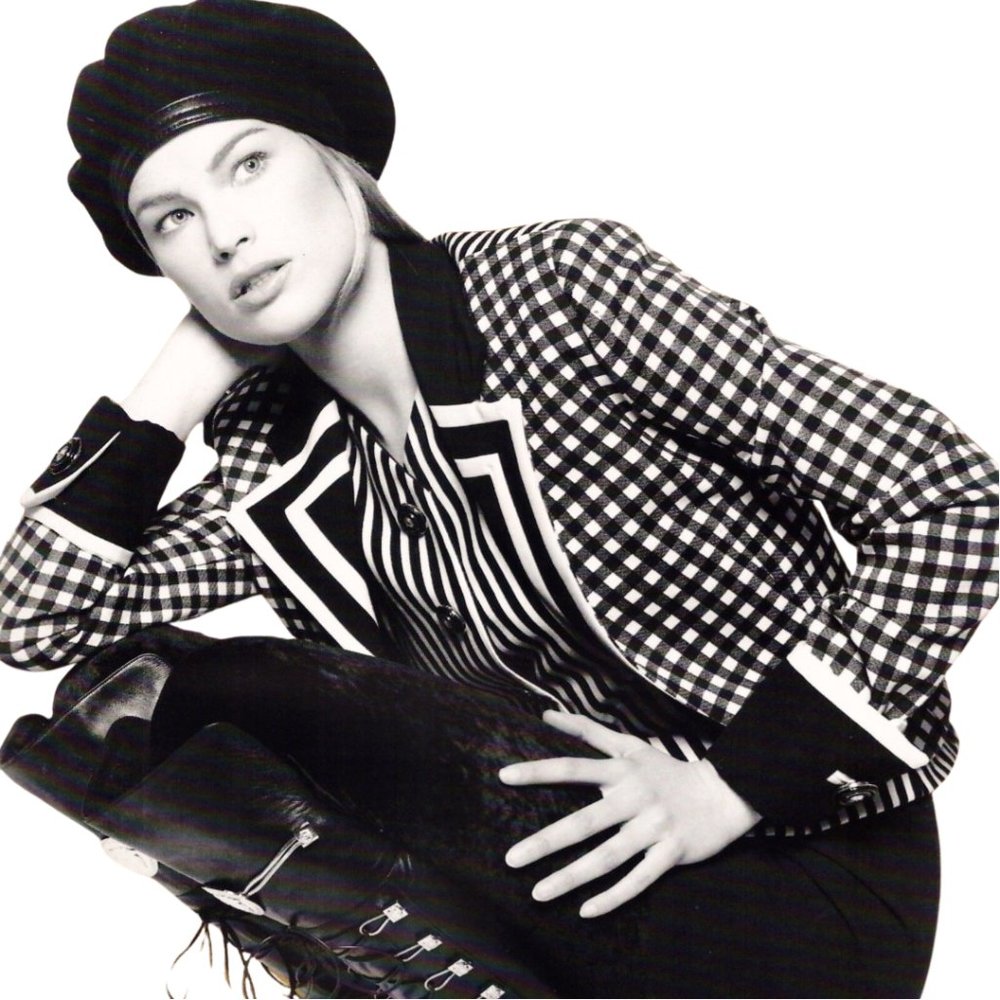 VTG Gianni Versace Couture Black White Wool Jacket/Blazer Coat  9 40 Cover 93-94